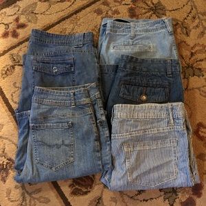 Bundle of women’s long jean shorts, size 10